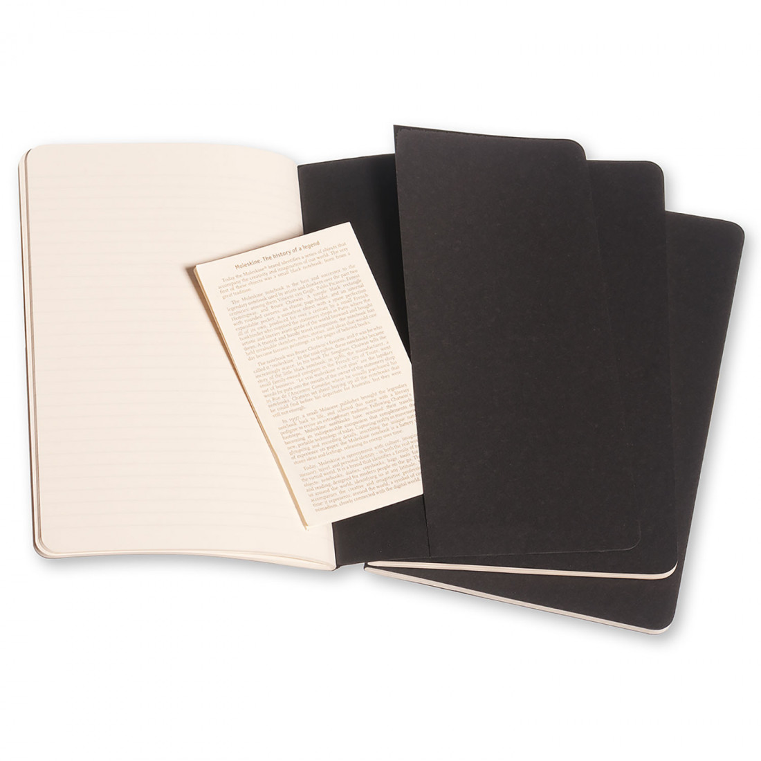 Moleskine Set of 3 Ruled Journals Black soft cover Latge 13x21