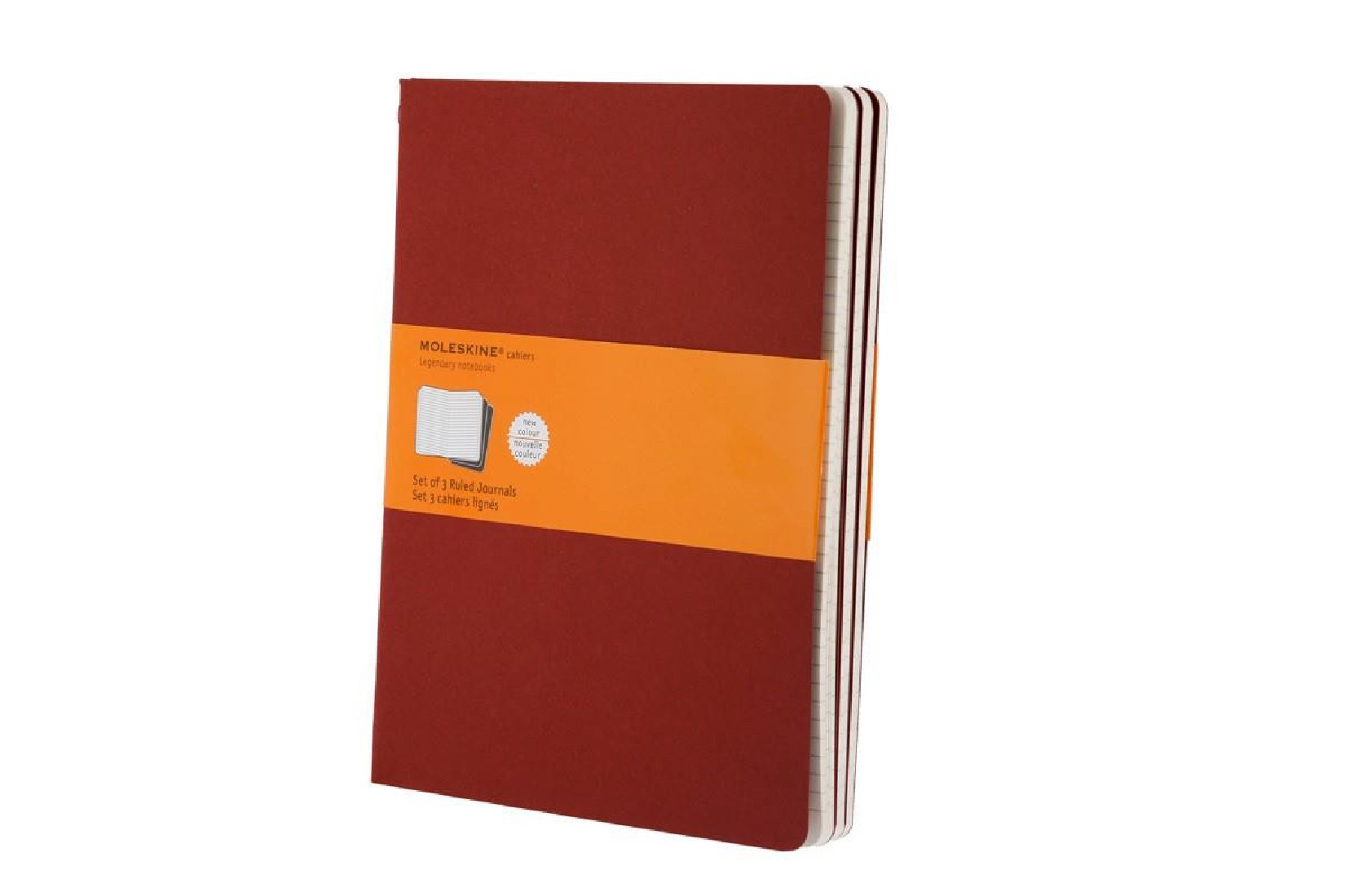 Set of 3 Extra Large Ruled Journals Red Soft Cover 19x25 Moleskine