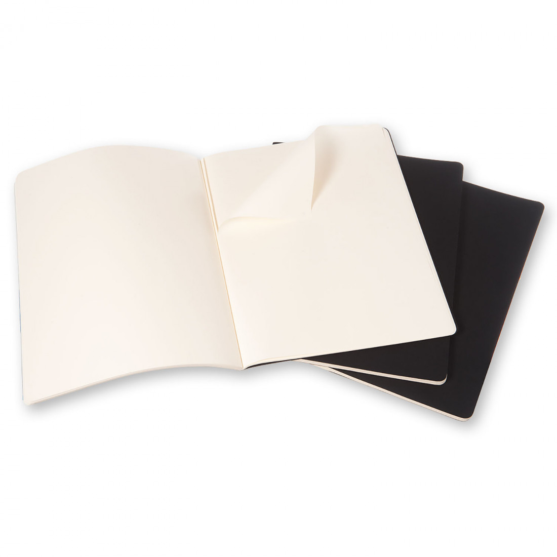 Set of 3 XXL Plain Journals Black Soft Cover 21.6x27.9 Moleskine