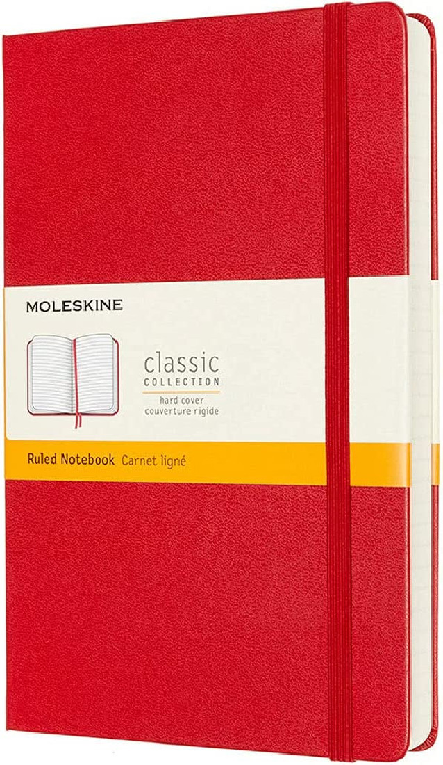 Moleskine Notebook Ruled Expanded Version Large 13x21  Red Hard Cover