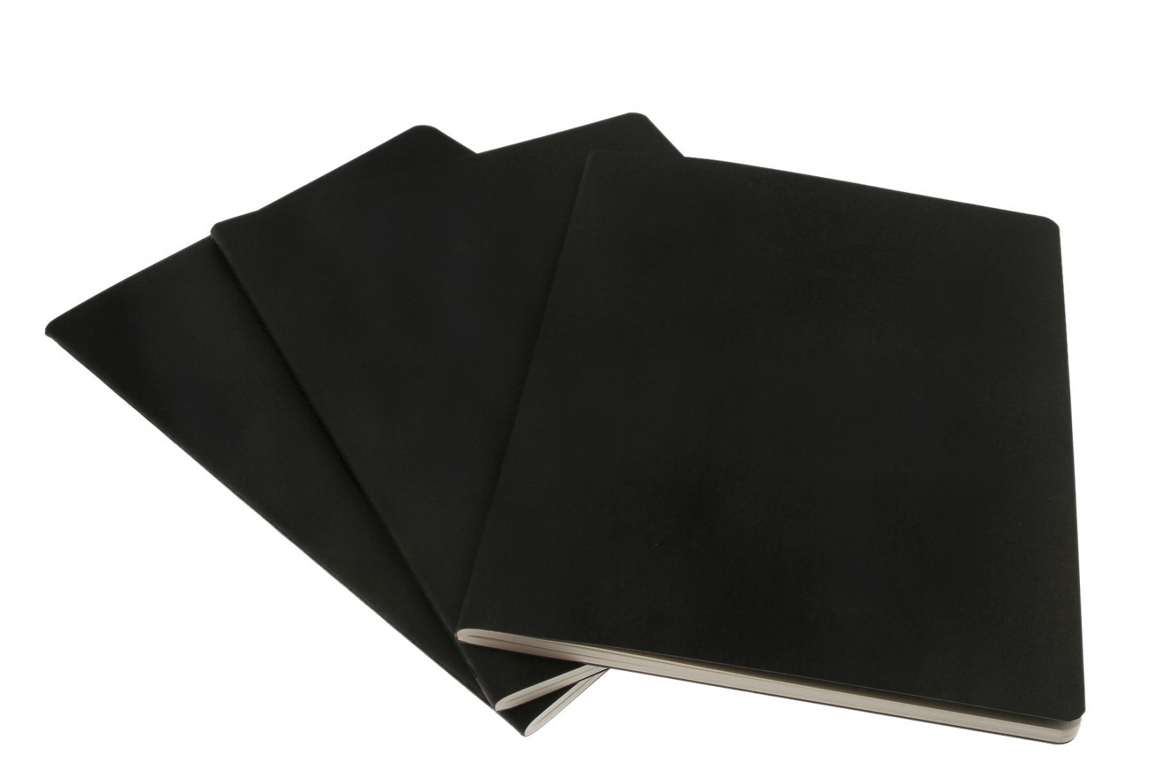 Set of 3 Extra Large Squared Journals Black Soft Cover 19x25 Moleskine
