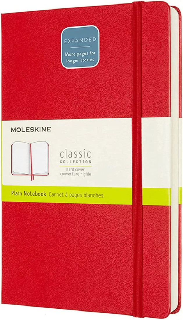 Notebook Large 13x21 Plain Expanded Version Red Hard Cover Moleskine