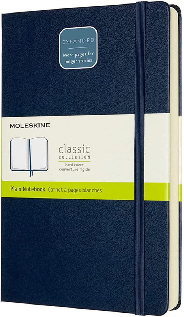 Notebook Large 13x21 Plain Expanded Version Sapphire Blue Hard Cover Moleskine