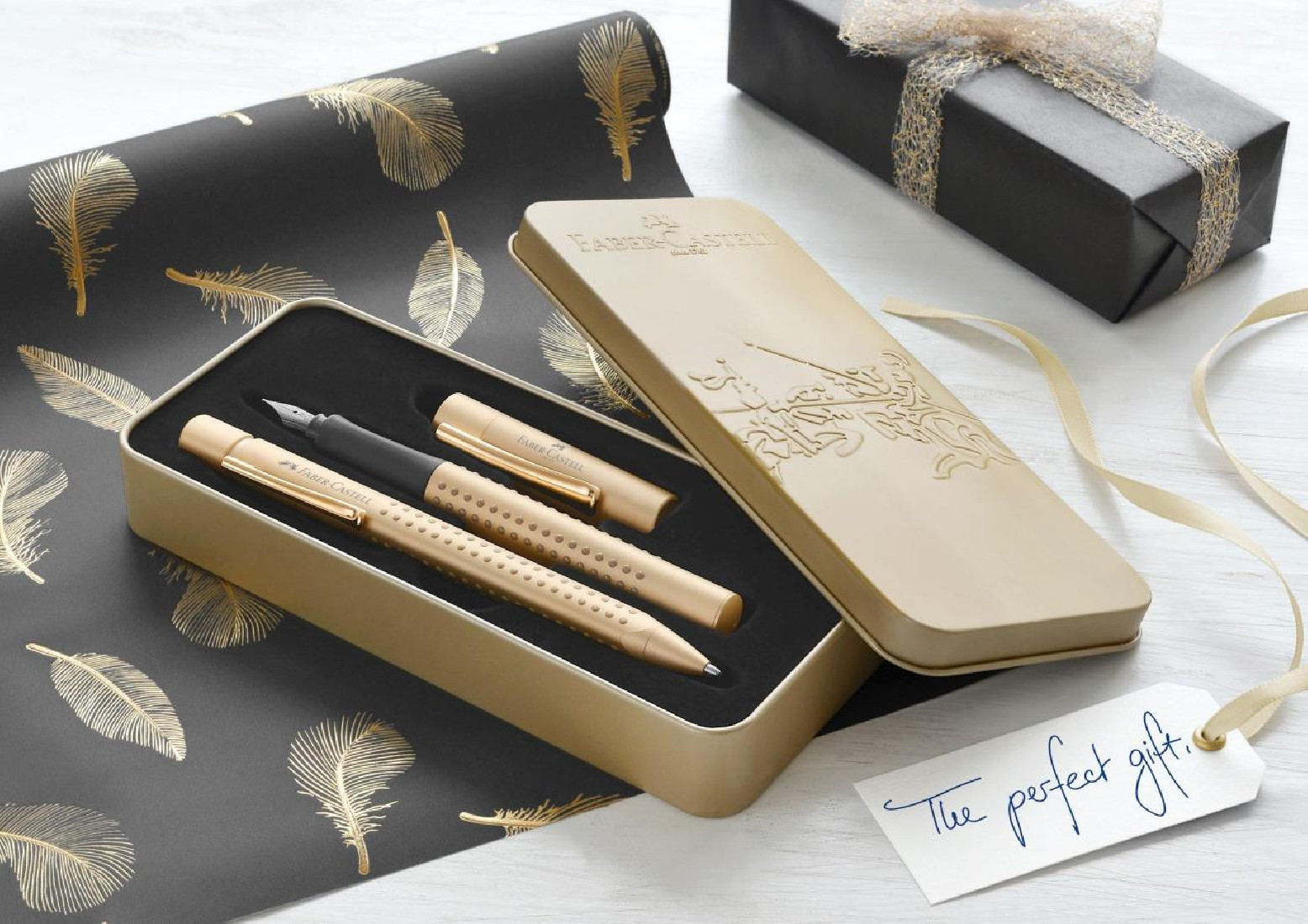Faber Castell Grip Edition fountain pen& ballpen gift set, gold 201625