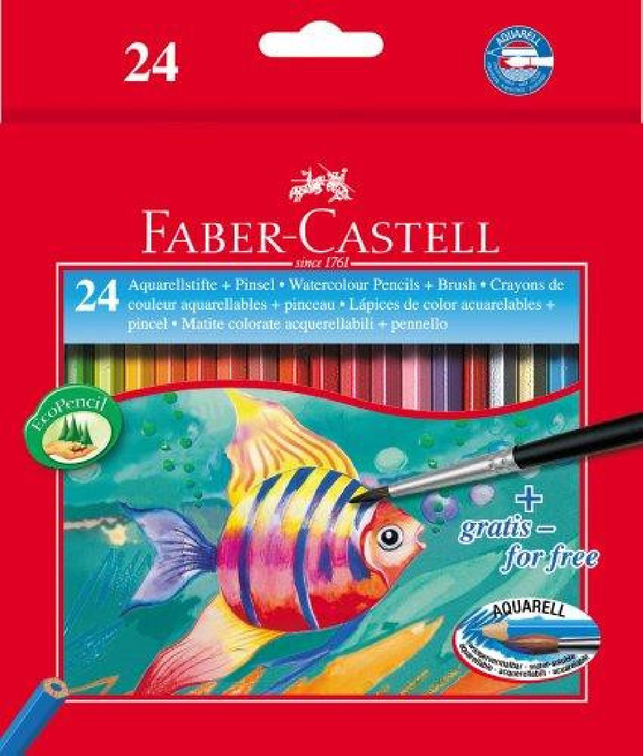 Faber Castell Classic Colour watercolour pencils 114425, cardboard wallet of 24