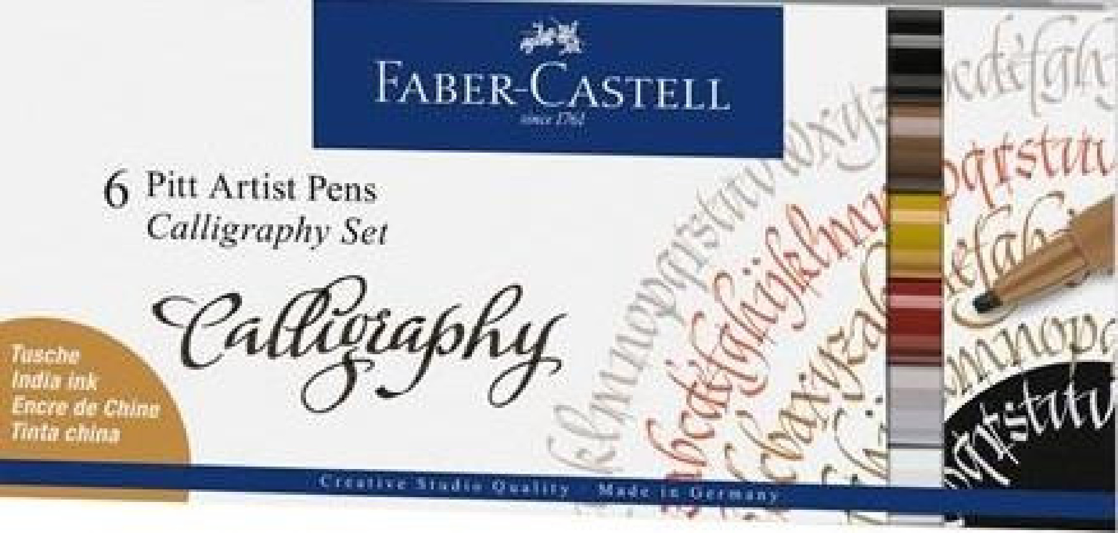 Faber-Castell set of 6 Pitt Artist Pens Calligraphy 16 75 06