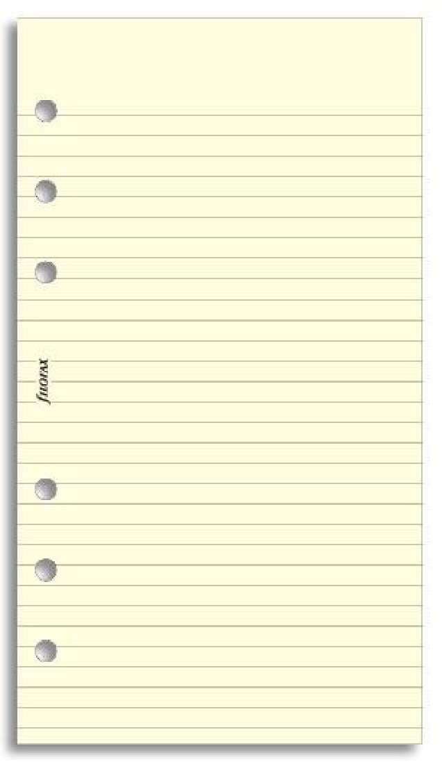 Filofax personal ruled notepaper cotton cream 133053
