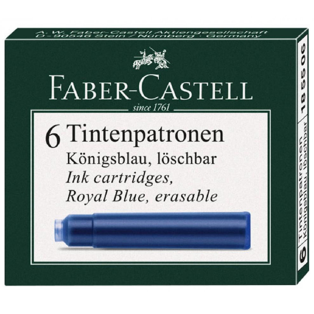 Faber Castell Ink Cartridges Blue 185506