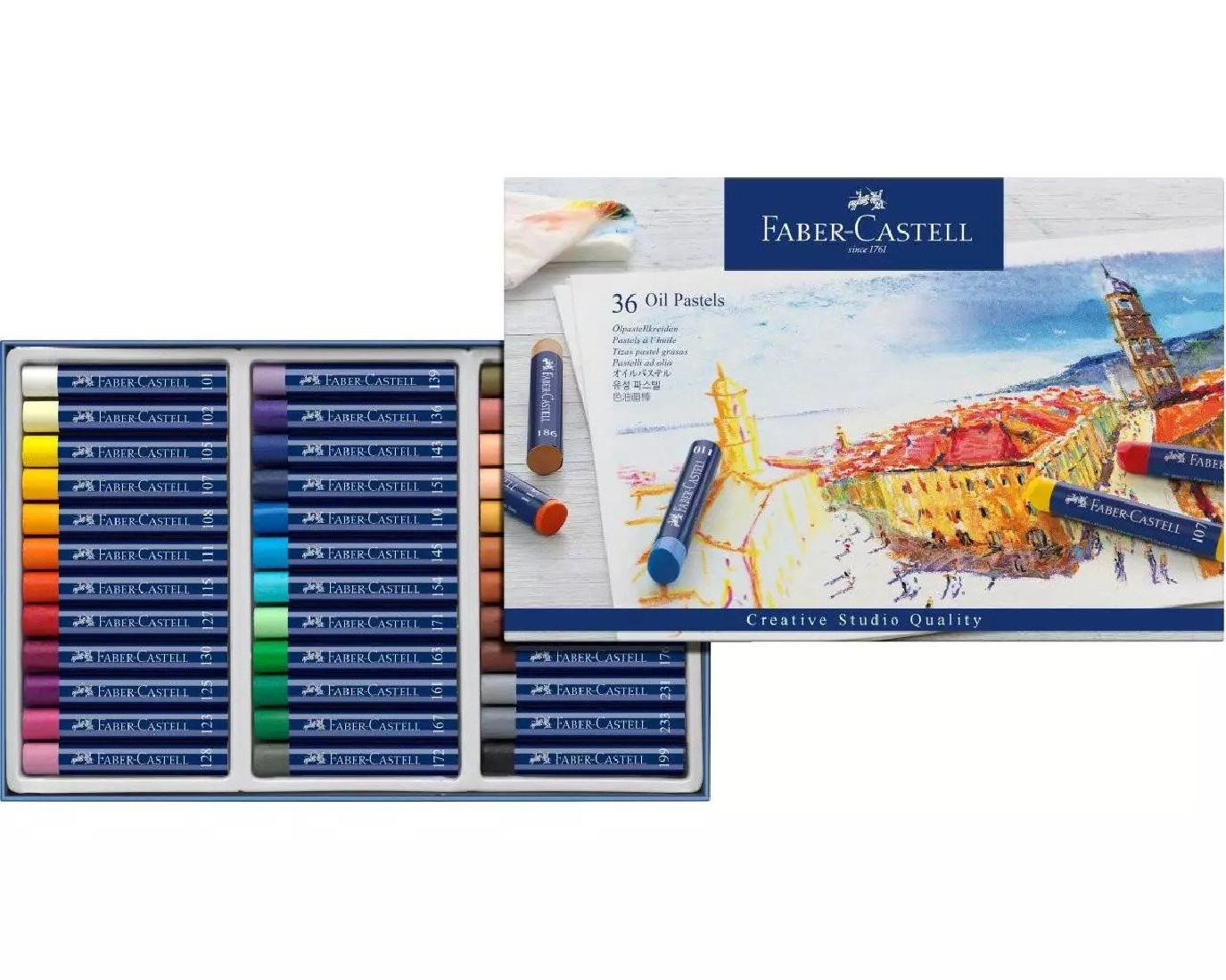 Faber Castel Oil pastels, cardboard wallet of 36 127036