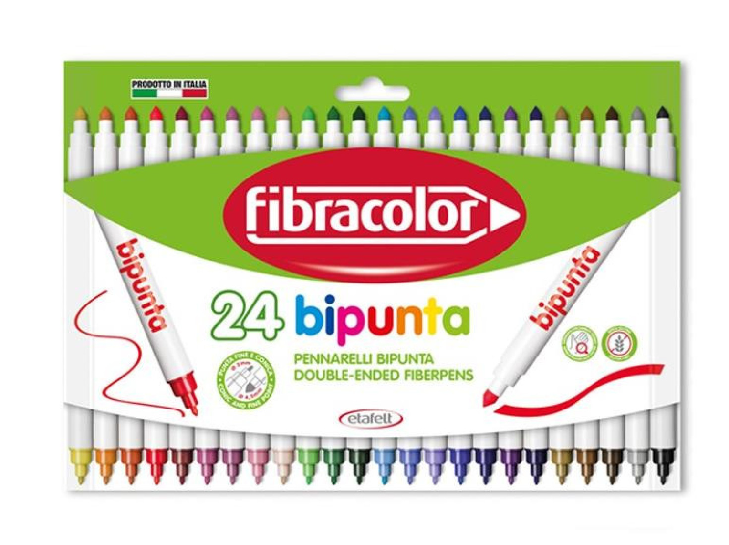 Μαρκαδόροι Διπλοί σε 24 χρώματα Bipunta Fibracolor