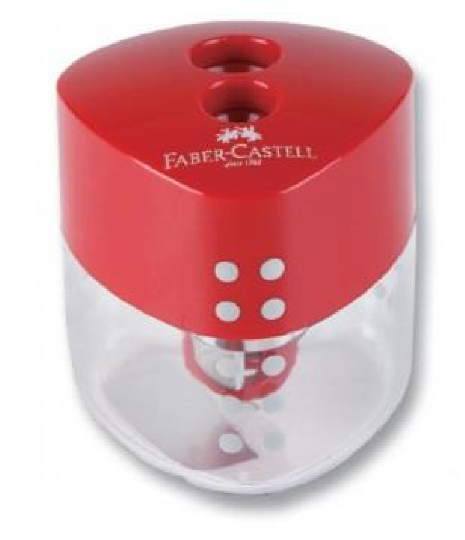 Ξύστρα διπλή auto grip κόκκινο χρώμα Ν183101 Faber Castell