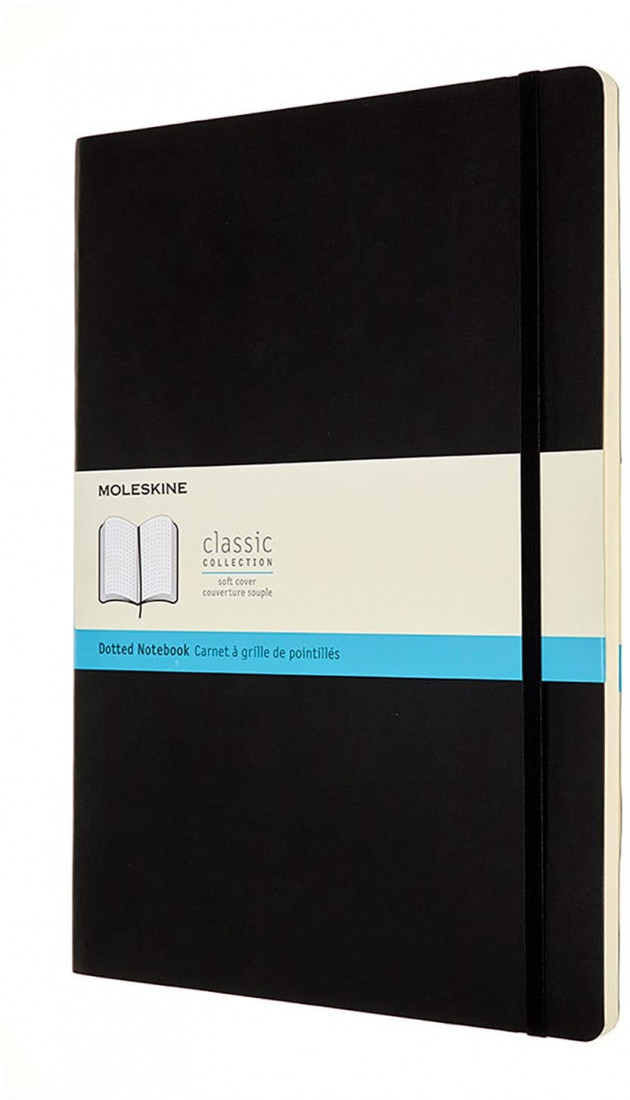Notebook A4 21x30 Dotted Black Soft Cover Moleskine