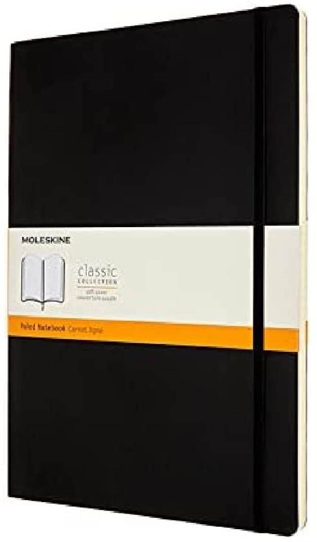 Notebook A4 21x30 Ruled Black Soft Cover Moleskine
