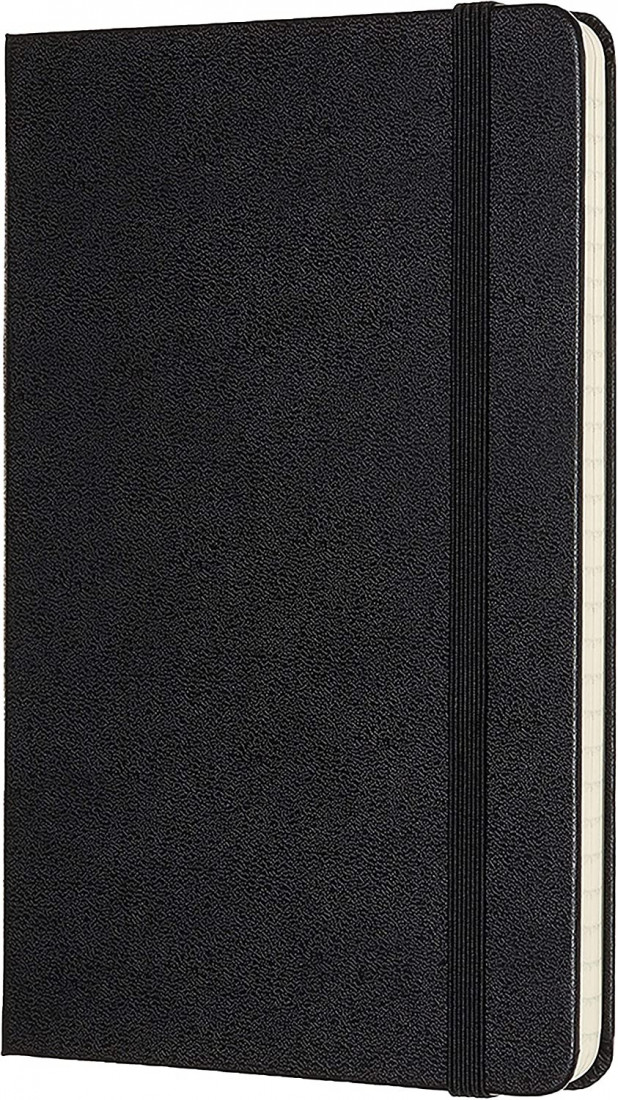 Notebook Medium 11.5x18 Dotted Black Hard Cover Moleskine