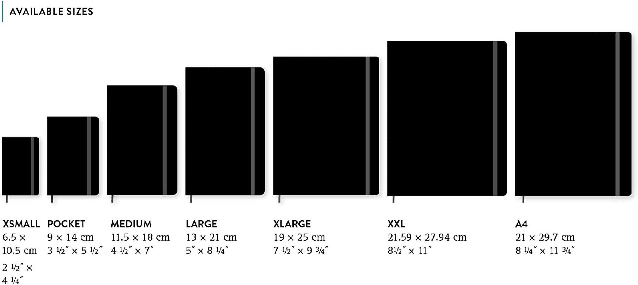 Notebook Medium 11.5x18 Plain Black Hard Cover Moleskine