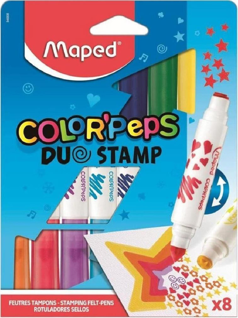Μαρκαδόροι 8 χρωμάτων και σφραγιδες Color Peps Duo Stamp 846808 Maped