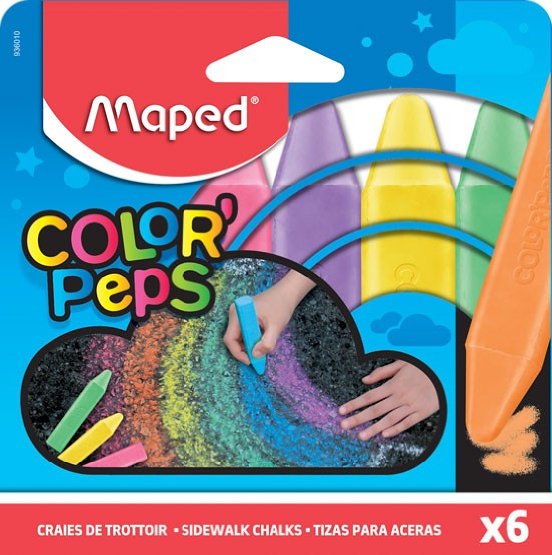 Κιμωλίες πεζοδρομίου χρωματιστές Color’Peps 6 Τεμαχίων 936010 Maped