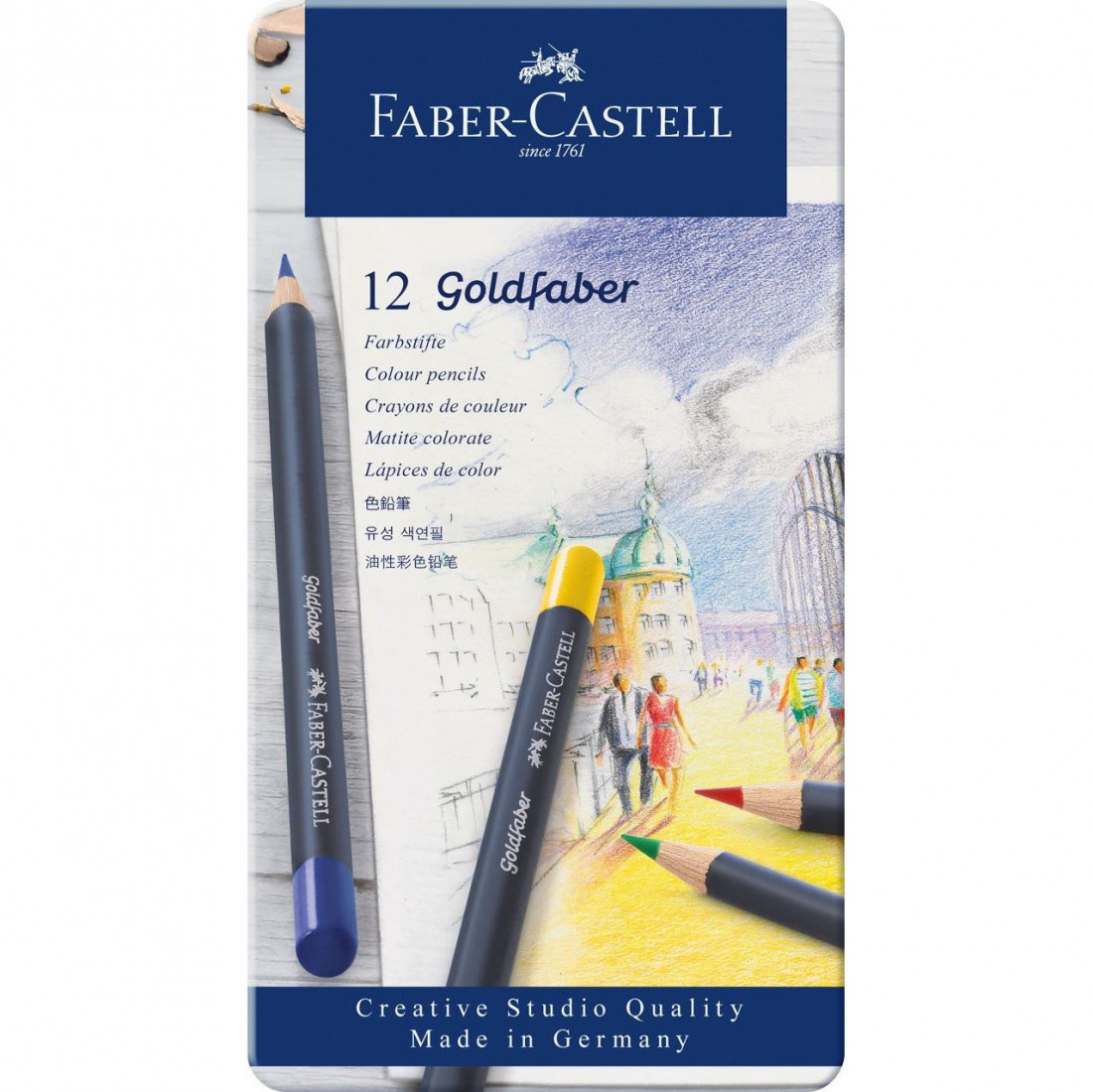 Faber Castell Goldfaber colour pencil, tin of 12, 114712