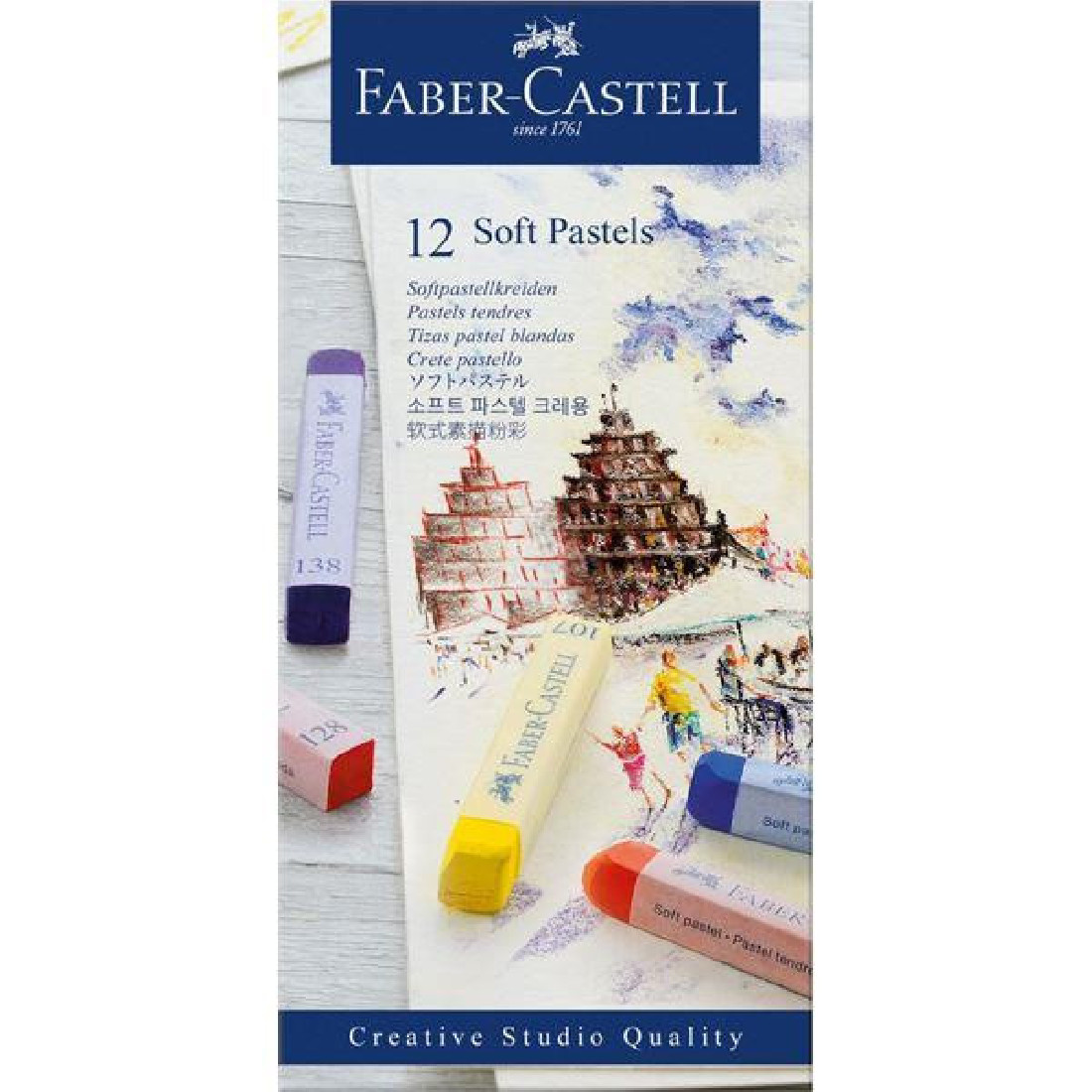 Faber Castell Soft pastels, cardboard wallet of 12 128312