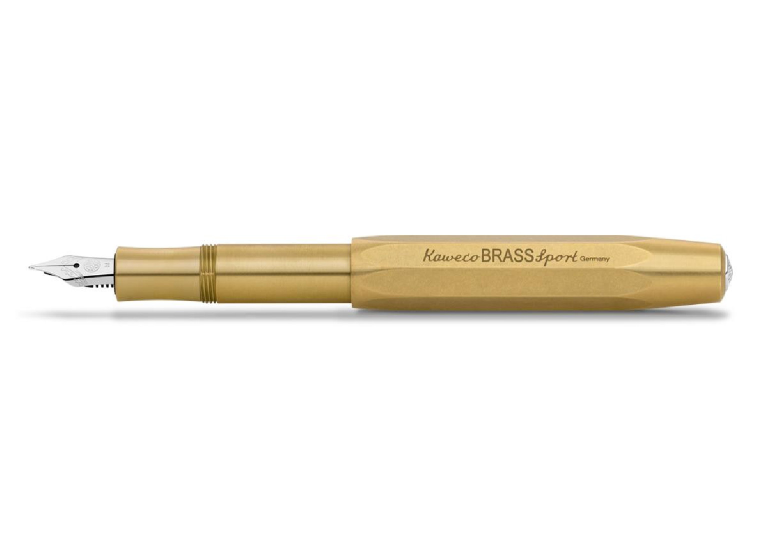 Kaweco Brass Sport Fountain Pen (with free clip and a pack black Kaweco cartridges)