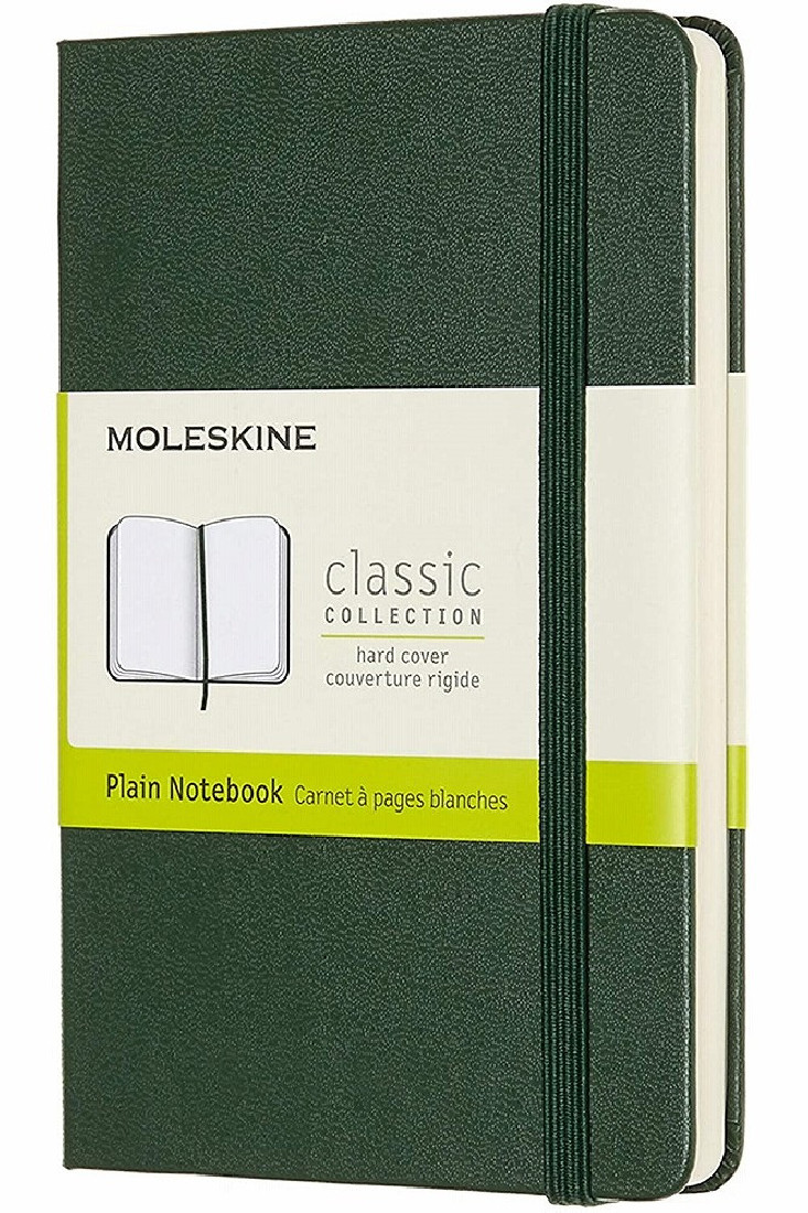 Notebook Pocket 9x14 Plain Myrtle Green Hard Cover Moleskine
