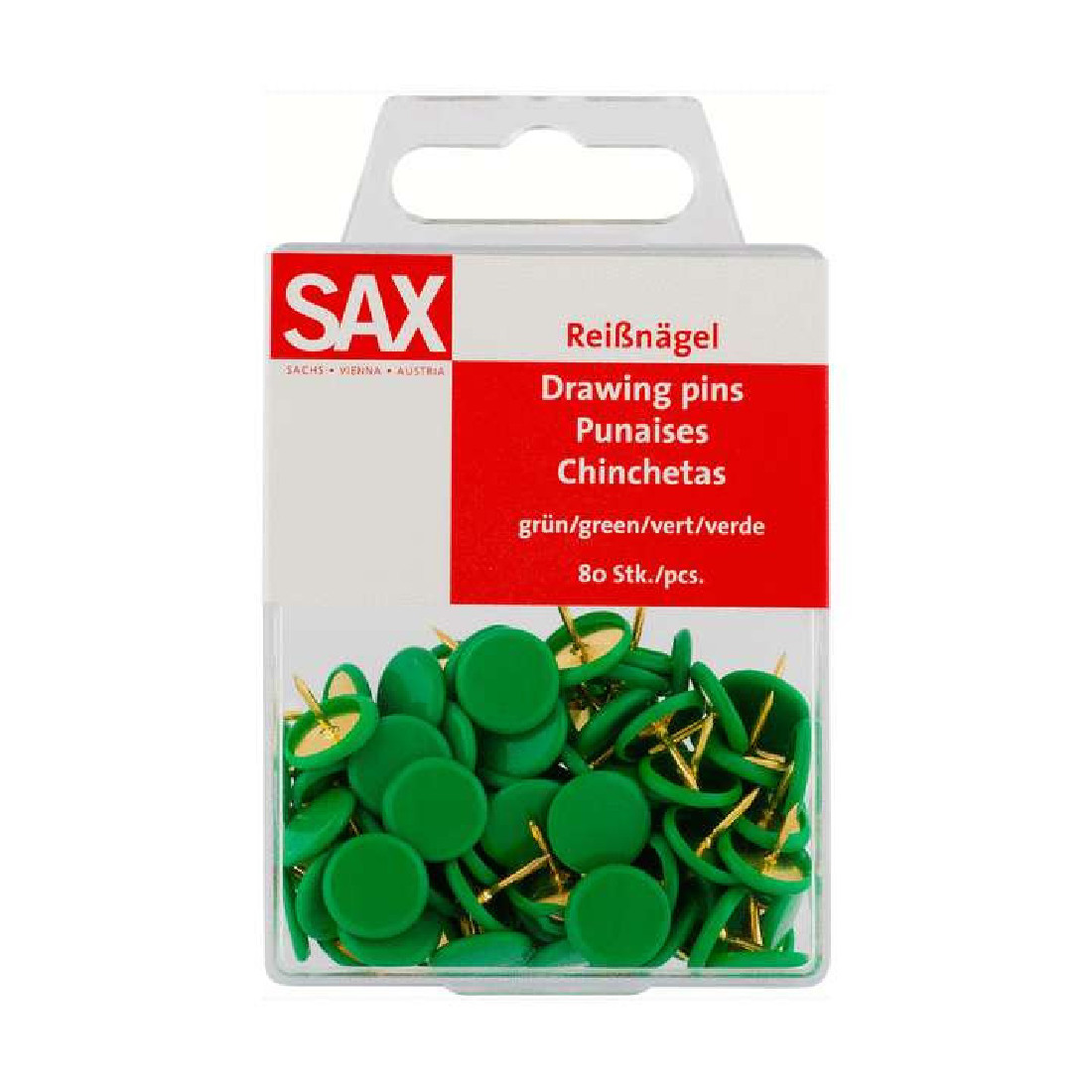 Πινέζες πράσινες χρυσές 80 τεμαχίων 5-811-06 SAX
