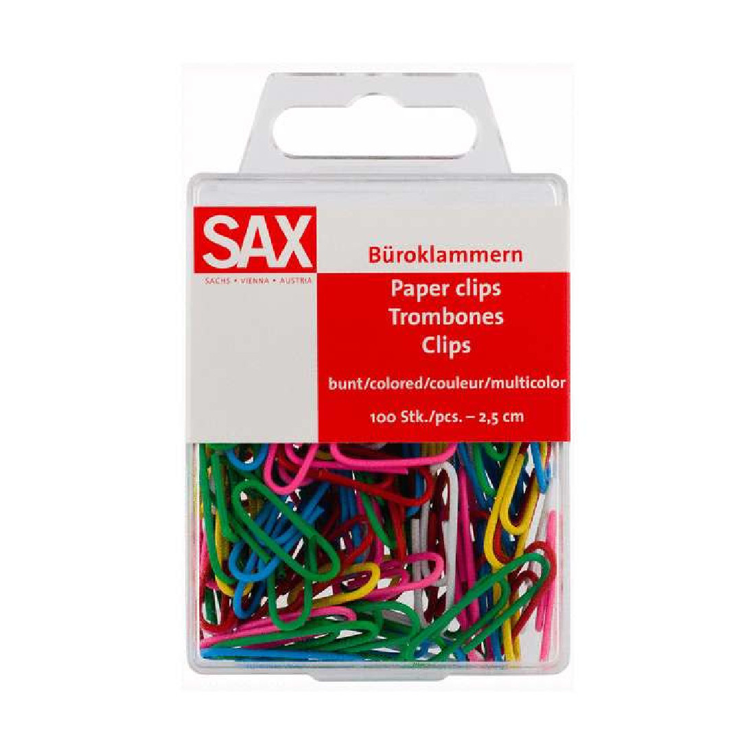 Συνδετήρες χρωματιστοί 100 τεμαχίων, 2,5 εκατοστών, 5-807-01 SAX