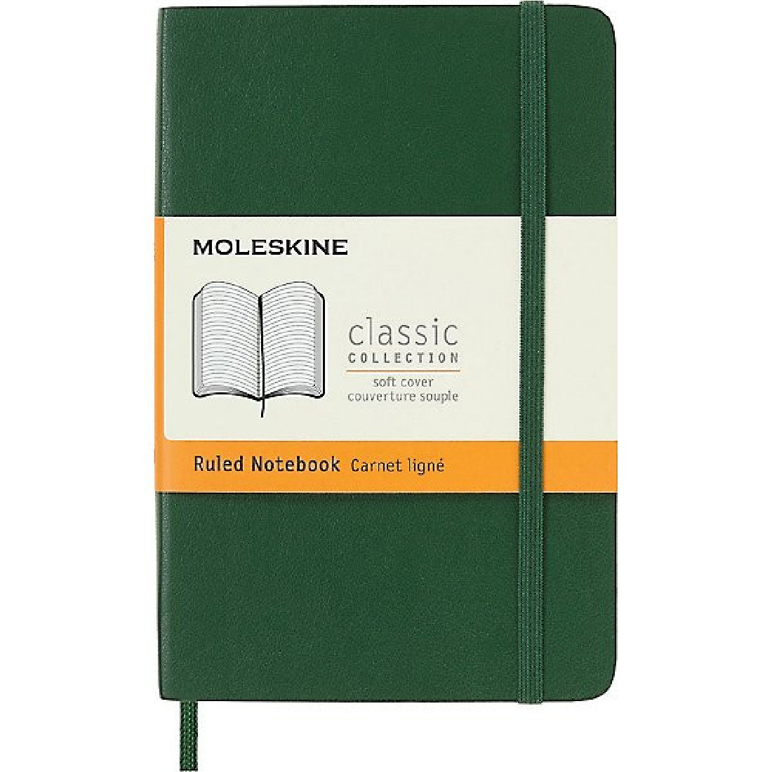 Notebook Pocket 9x14 Ruled Myrtle Green Soft Cover, Moleskine