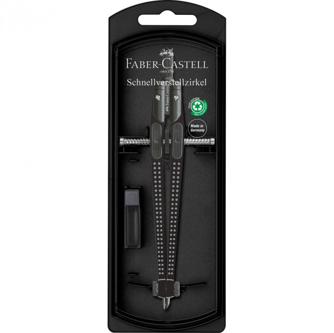  Faber Castell Διαβήτης με μηχανισμό εύκολης ρύθμισης Compass Grip Black174434