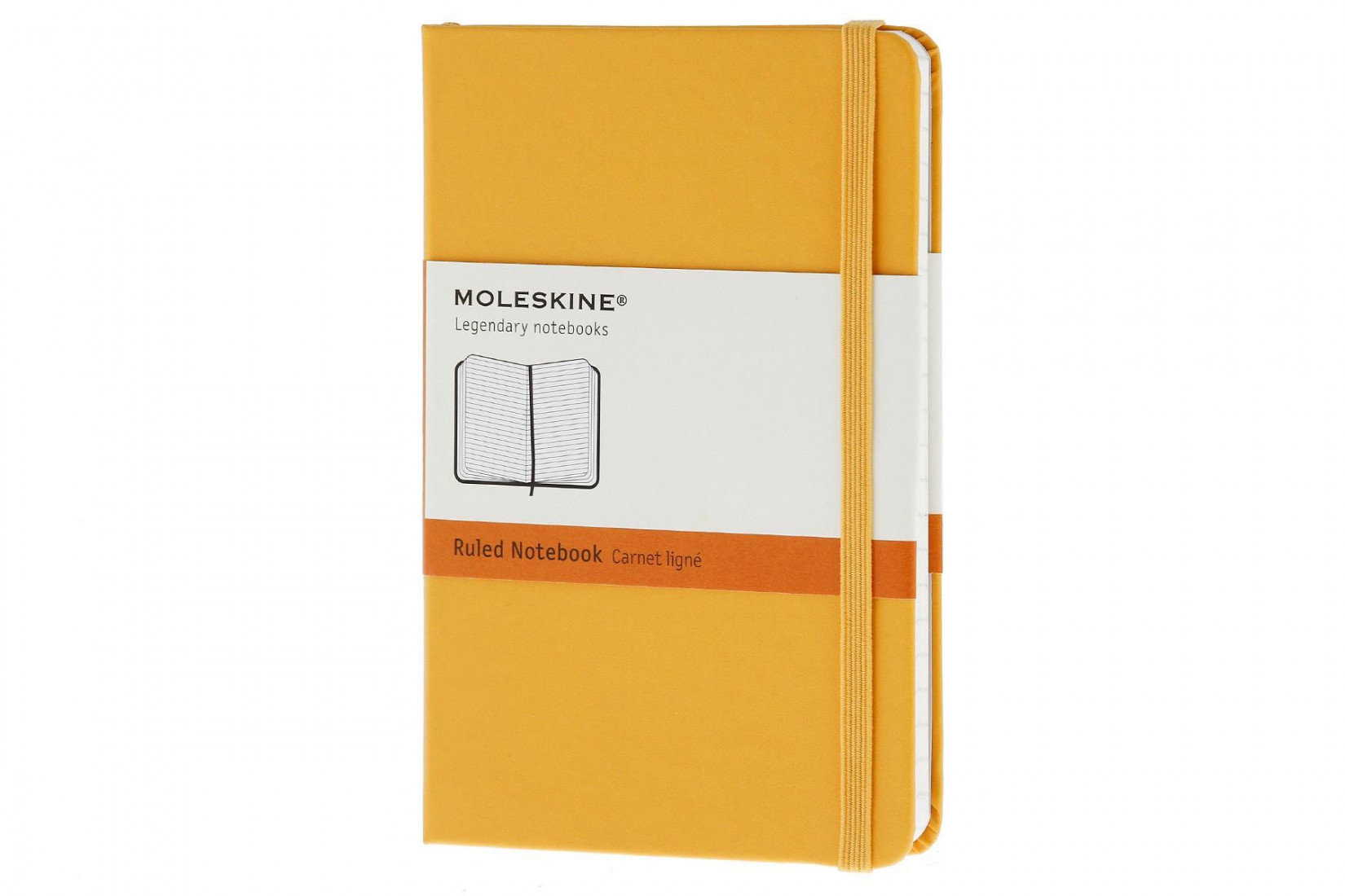 Notebook Pocket 9x14 Ruled Orange Yellow Hard Cover Moleskine