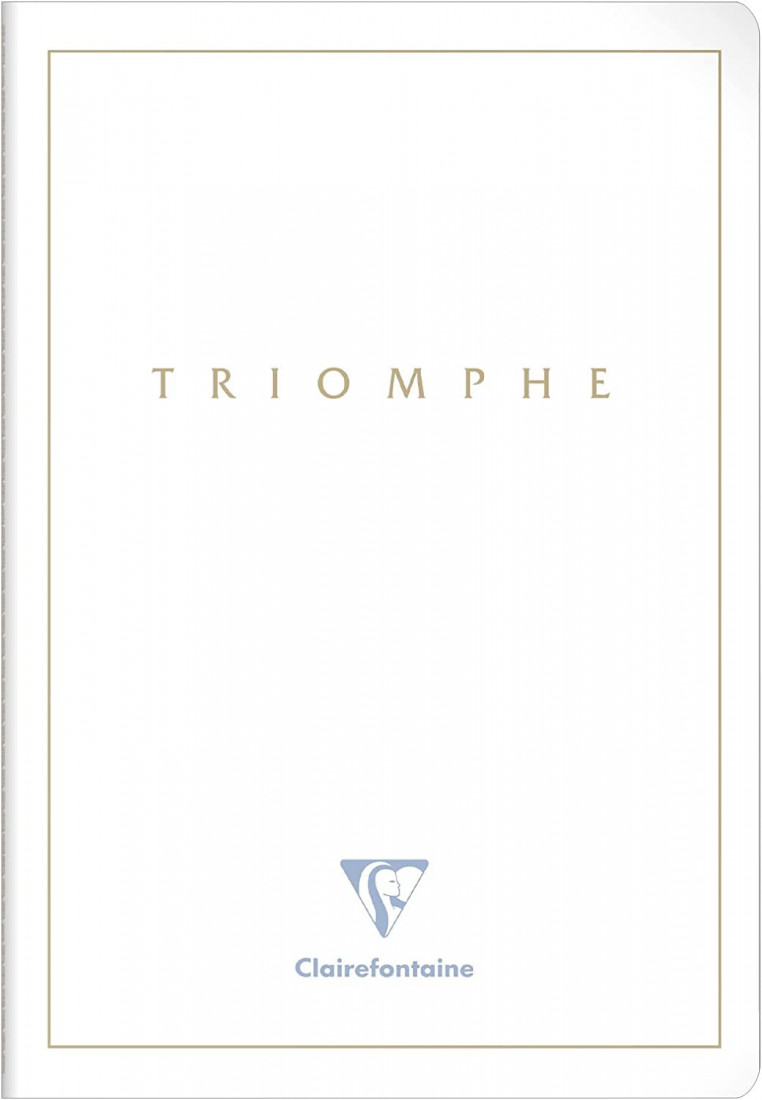 Clairefontaine Rhodia 36176C Triomphe Gold Collection  White Sewn Notebook - A4 21x29.7 cm - 96 Lined White Pages - 90 g Paper - Card Cover with Gold Marking
