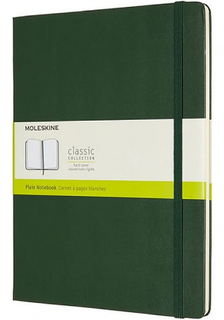 Notebook Extra Large 19x25 Plain Myrtle Green Hard Cover Moleskine