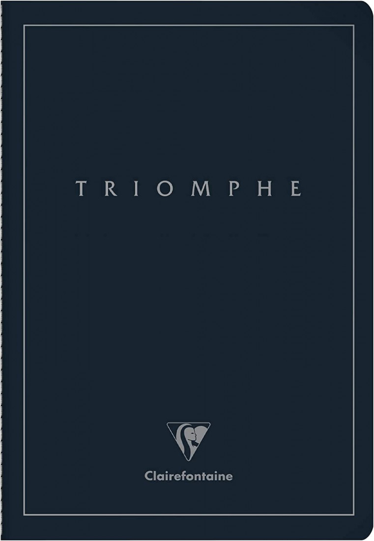 Clairefontaine Rhodia 37176C Collection Triomphe Platinum A Deep Blue Sewn Notebook - A4 21 x 29.7 cm - 96 Ruled Pages - 90 g Ivory Paper - Card Cover Matte Lamination with Silver Marking