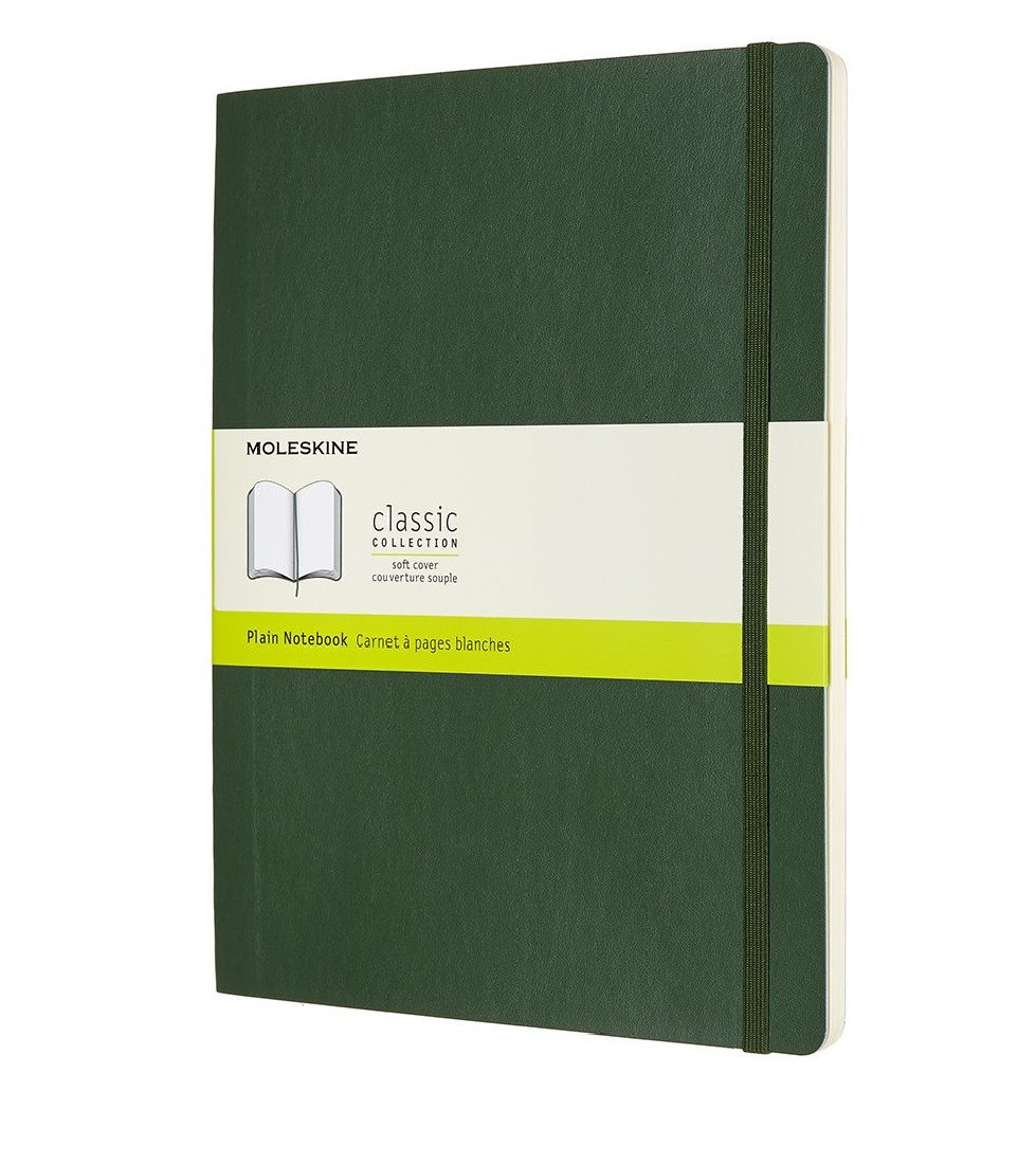 Notebook Extra Large 19x25 Plain Myrtle Green Soft Cover Moleskine