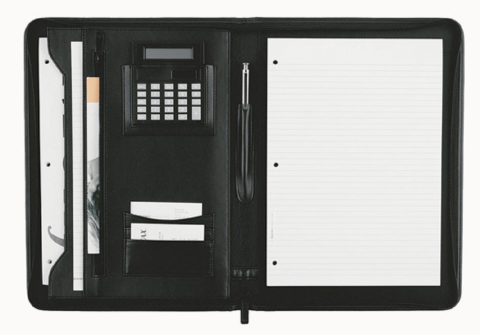 Filofax Folio A4 Metropol Zipped with Calculator Black 826930