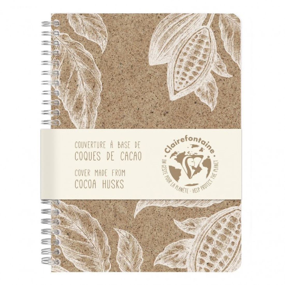 Clairefontaine Rhodia cocoa notebook spiral A5 21x14,8  90gr, 148 pages, ivoire, lined, 083545