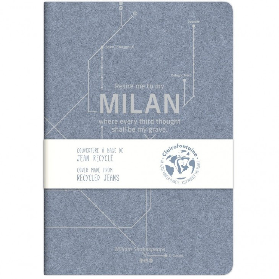 Clairefontaine Rhodia Jeans notebook A4 21x29,7cm, Milan metro, 90gr, lined, 96 pages, 083532