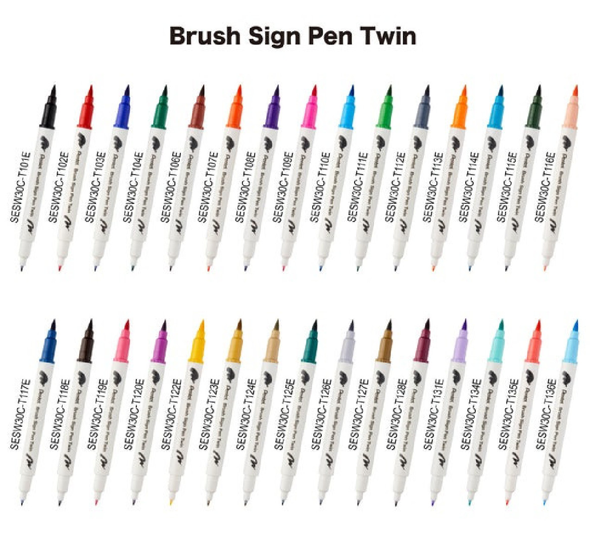Pentel Brush Sign Pen Twin T107 Orange