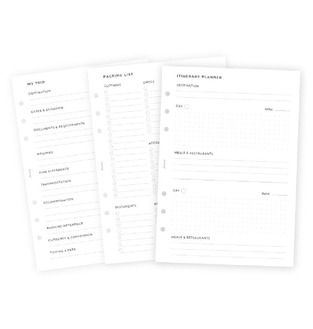REFILL A5 TRAVEL PLANNER NOTEBOOK 152008 FILOFAX.