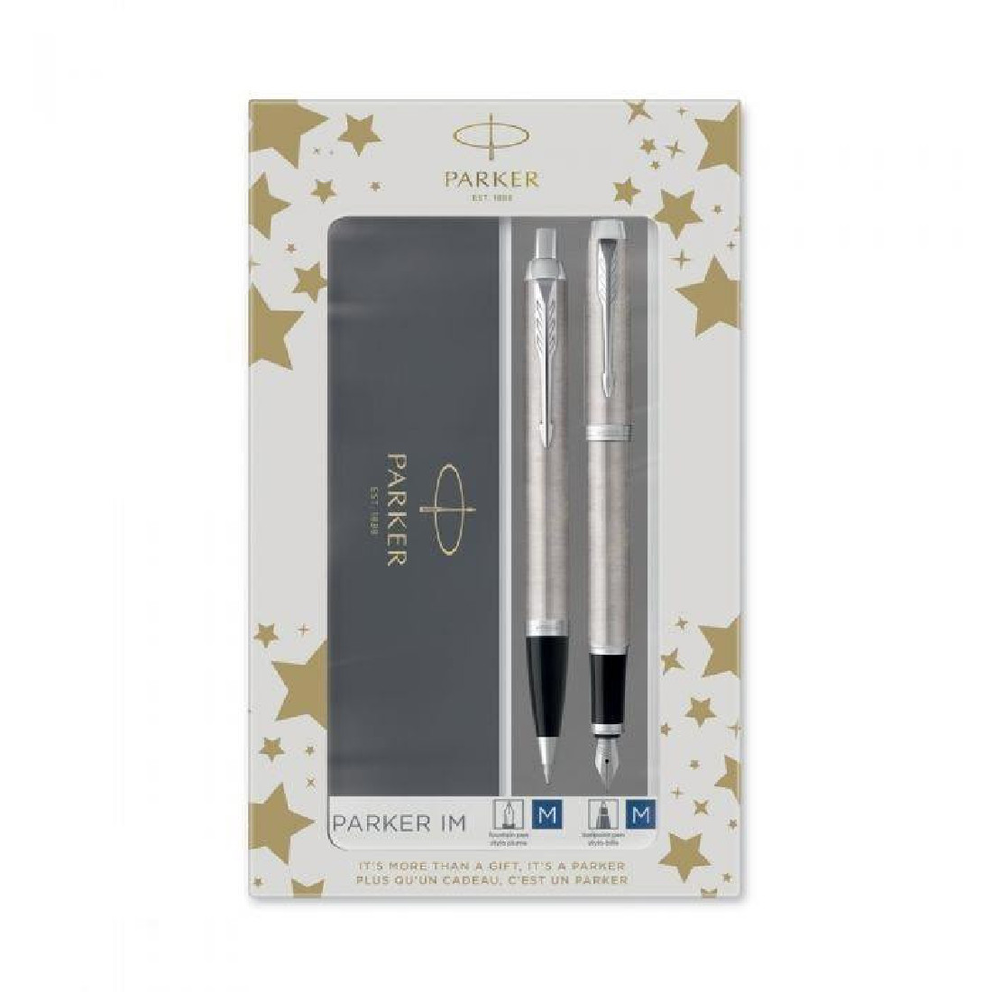 Parker IM Essential Stainless Steel CT Set Value Fountain Pen and Ballpen