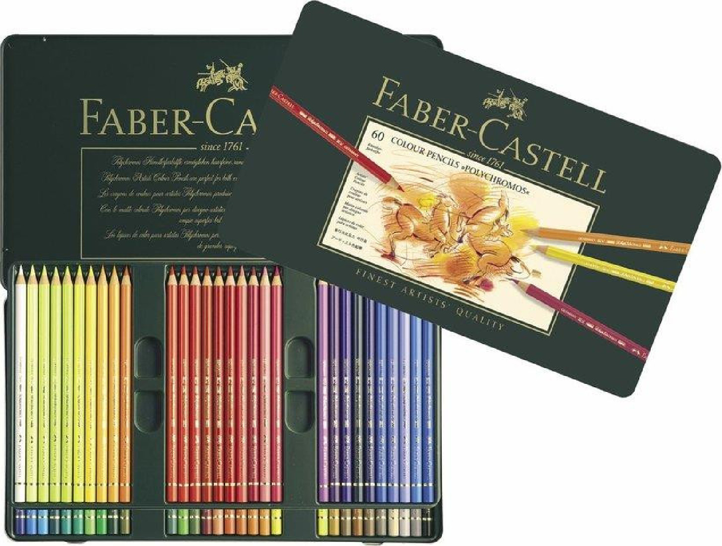 Faber Castell  Polychromos Artists Color Pencils - Metall Case of 60  110060