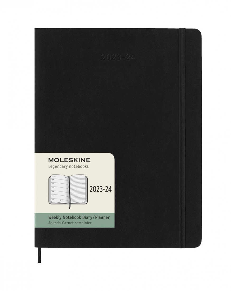 Moleskine Classic Planner 2023 - 2024 Weekly 18 Month Black XL 19x26 soft cover