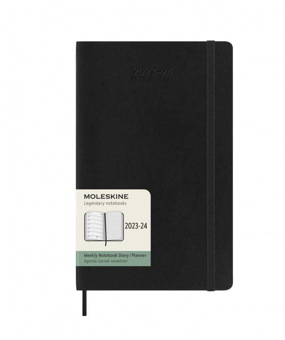 Moleskine Classic Planner 2023 - 2024 Weekly 18 Month Black Large 13x21 soft cover