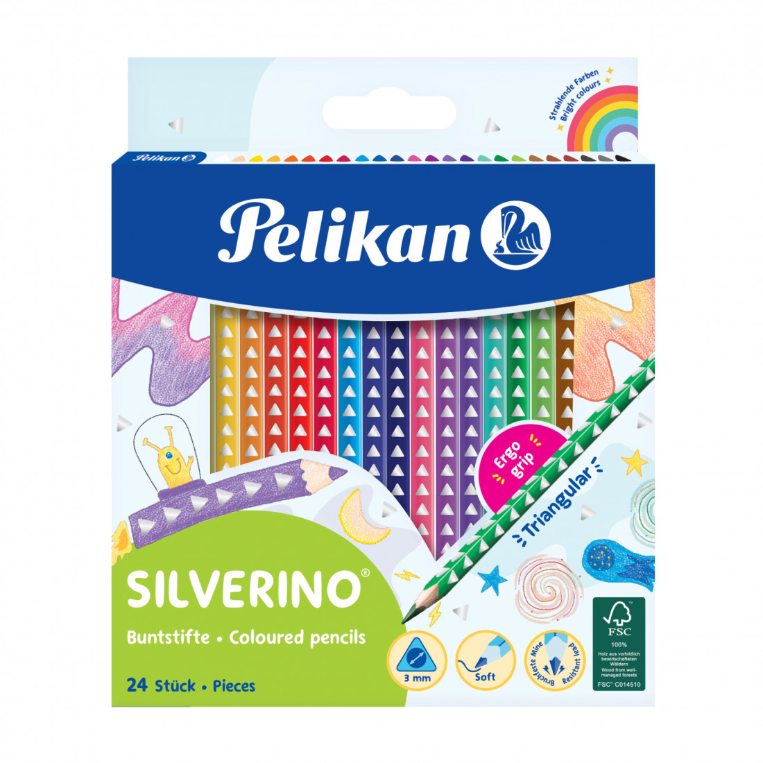Pelikan  Silverino Buntstifte  Thick Coloured Pencils 24 pieces  700665