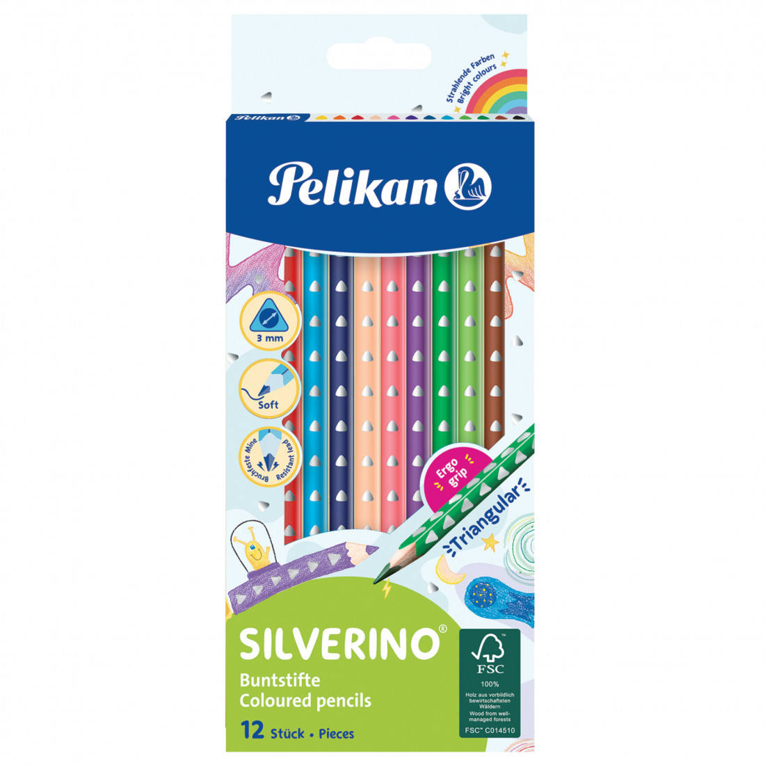 Pelikan Silverino Buntstifte  Coloured Pencils 12 pieces  700634