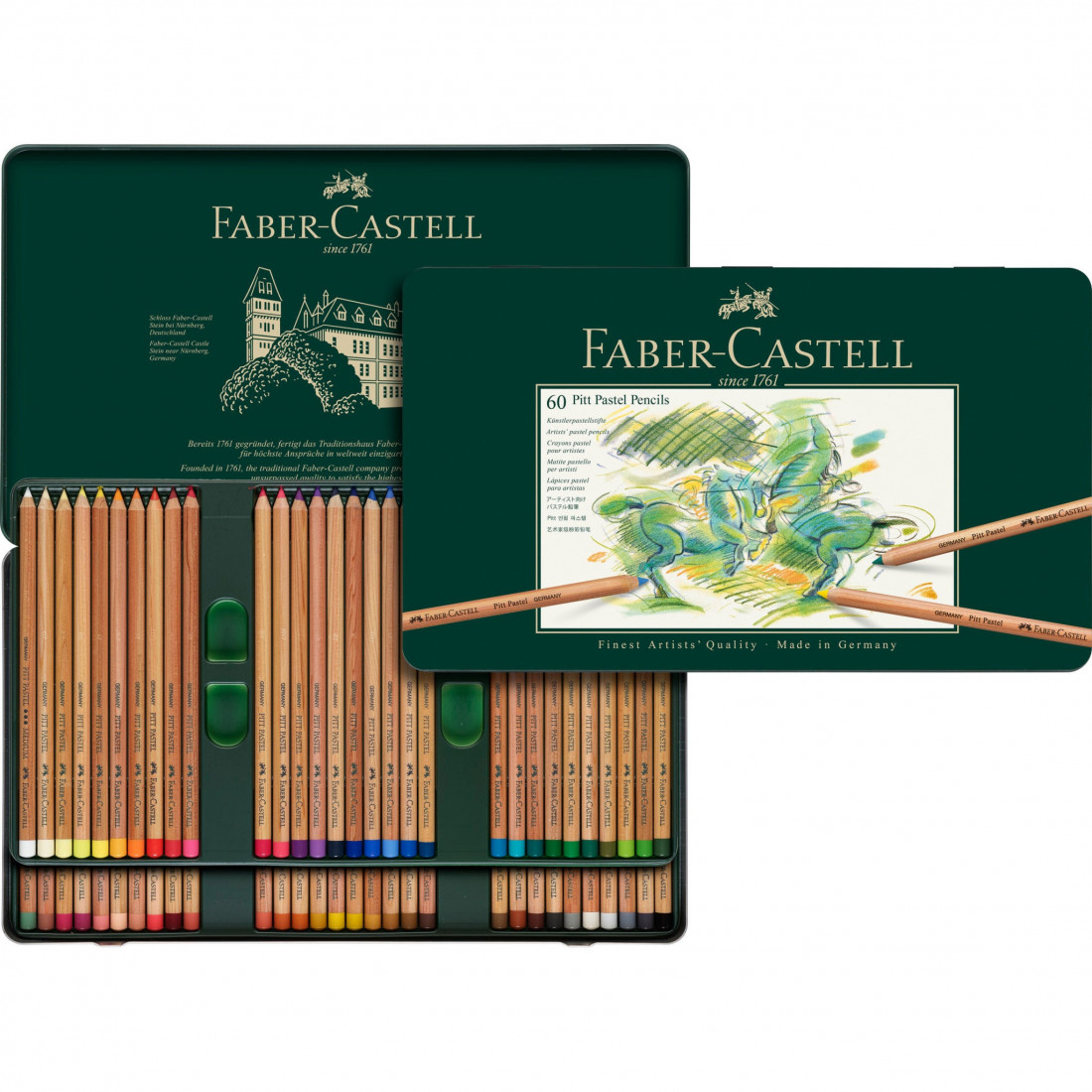 Faber Castell Pitt Pastel Pencils, tin of 60 112160