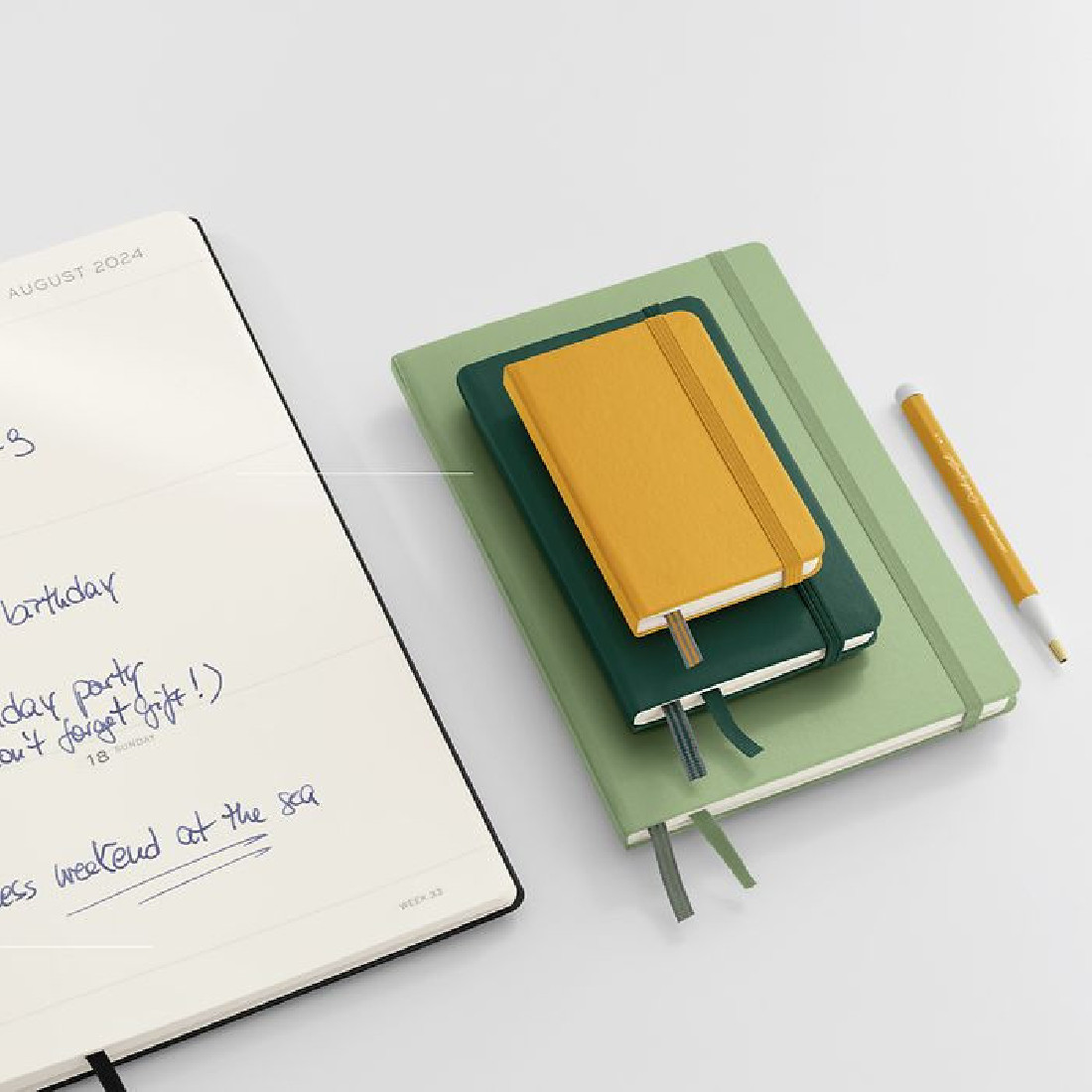 Leuchtturm 1917 Weekly Planner and Notebook 2024 Sage Medium A5 Hard Cover