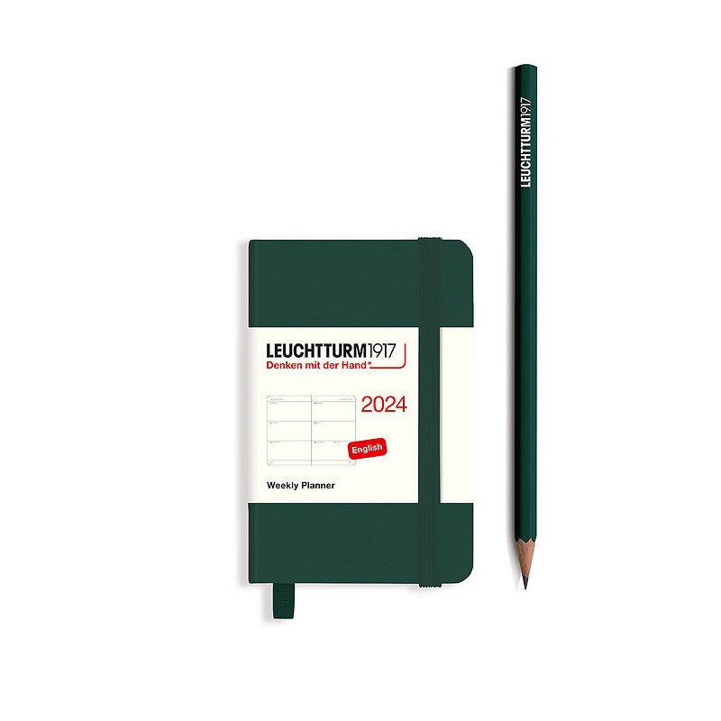 LEUCHTTURM1917 - Weekly Planner 2024 with extra booklet, Pocket (A6)  Hardcover, Forest Green (Jan 1 - Dec 31, 2024)