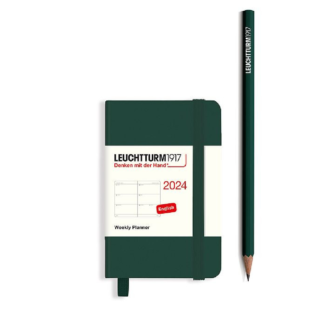 Leuchtturm 1917 Weekly Planner 2024 Forest Green Mini A7 Hard Cover