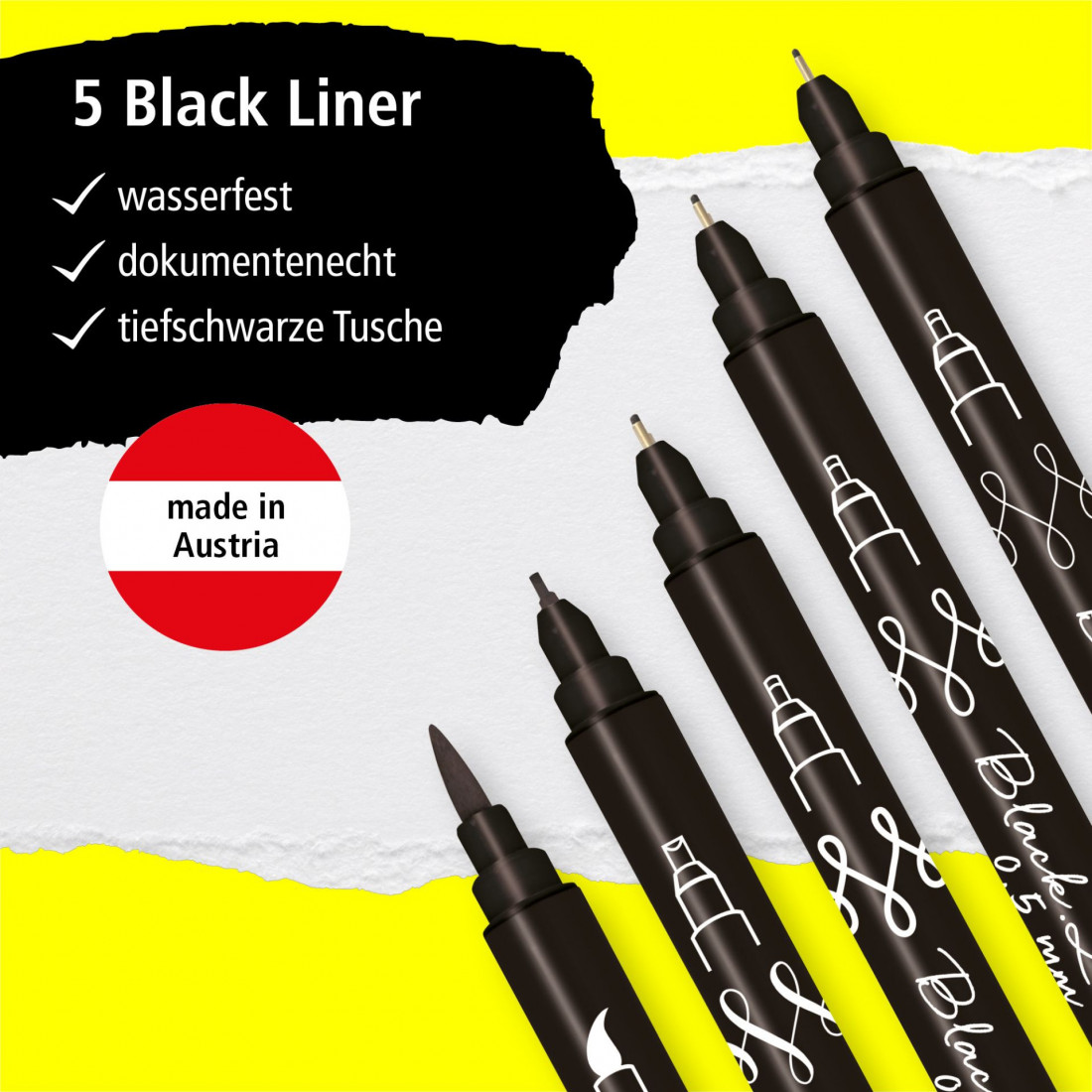 Black Lettering pens 5 pieces 19114 OnLine